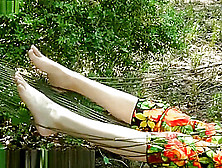 Chinese Girl's Feet In Hammock