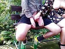 Curvy mother-in-law flashed her natural boobies in a public park and made her son-in-law spunk