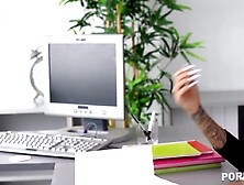 Office Beauty in Nylons and High Heels Susy Gala Masturbates Until Boss Came to Pound Her Pink Snatch