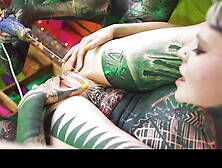 Bubbly Anuskatzz at lesbian threesome porn