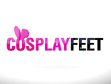 Tanned Erotic Devil with Pinkish Feet