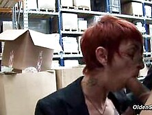 Mature redhead lady Katy Morlait anal ucked by big dick in condom
