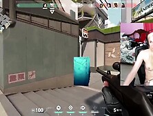 Naughty Stepsister Playing Video Games Naked On Webcam