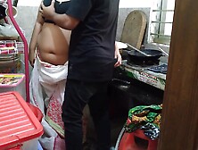 Huge Boobs - Indian Desi Hot Maid In Saree With Fucked By Owner - Cum Her Behand