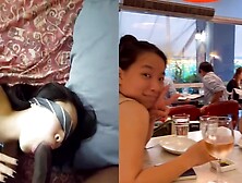 Cute Asian girl sucking a long black cock