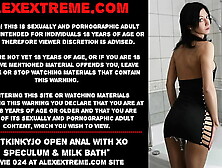 Hotkinkyjo open anal with XO speculum & milk bath