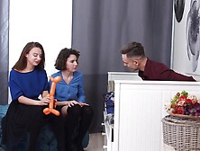 Darcy Dark and another girl are drooling all over cock while sharing it