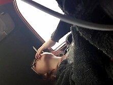 Teen Flashes Tits While Driving