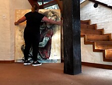 Dominatrix Mistress April Rose in the garden 2 - ebony female slave training