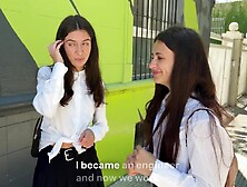 Priceless cuties like to suck weenies instead of studying