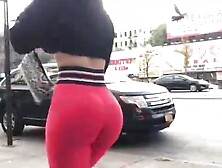 Candid PAWG in tight Leggings