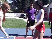 Busty Blonde MILF Gives Her Husband A Surprise Creampie After His Workout