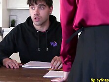 Hot homeroom teacher having a threesome