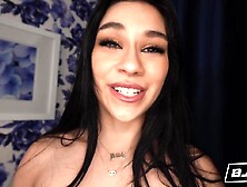 BJRAW Petite sweetheart Delilah Dagger milks his large cock