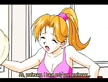 Gym coach drills hentai teen cunt on floor