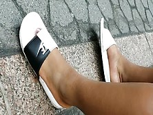 Candid ebony bbw feet