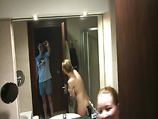 Whore With Perfect Titties Shows Her Body In Hotel Bathroom