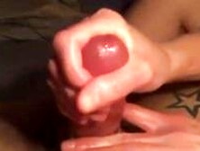 Hot Oiled Hand Make Handjob Slowmotion Cum