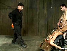 Hot Skinny Milf With Big Tits,  Is Bound In A Custom Metal Device.  Brutally Fucked,  And Zippered.  - Kink