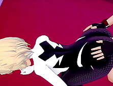 Spider Gwen (adult version) takes off her suit and has fun at the love hotel using her feet
