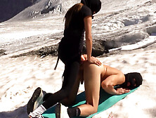 Glacier Adventure With Mia And Max Pegging Fucking On A Real Glacier