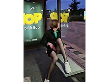 Waiting at the busstop. Don't get bored and caugh