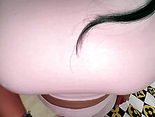 A stepmom with a juicy big booty lay down on the bed waiting for her husband, but she waited for her stepson and, without warnin