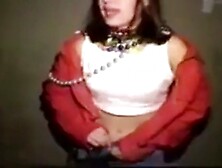 Cute Girl Flashes Bush at Mardi Gras