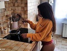 Latika Jha - Oriental / Indian Youngster with Large Melons Gettin Pounded in her Kitchen / Amatuer / LJ 015