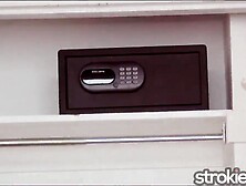 Strokies - Brunette hair newbie Raquel Love strokes knob, licks balls & takes dirty ejaculation