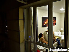 Watching from a friend's my stepdad smashing my girl in the living room