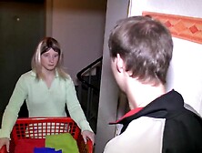 Large butt tattooed wife just came to her neighbour for assist about her laundry... then this babe suddenly accepts and a screw a