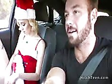 Blonde Santa Teen Fucks Stranger Outdoor