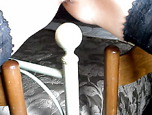 Horny whore mounts the bed post with her twat and booty – EXTREME