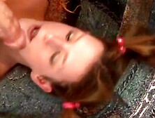 Pigtailed Hot Desiree Gets Rough penis inside booty and cunt