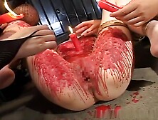 Hot wax torture for Asian sex slave