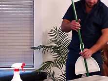 Double Team Cleaning Frenzy - Janitor Porn Parody