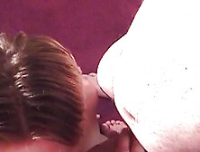 Short-haired slut fucks two muscular guys