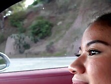 Brunette With Nice Tits Is Going To Suck Dick In A Car