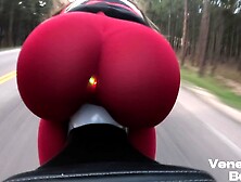 Biker Chick Fucks Motorcycle With LED Light Up Rear-end Plug - VenessasButt