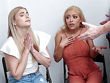 Mall Officer Arrests Blonde Milf and Teenie Identified as Family Members and Escorts Them to The Backroom - Fuckthief