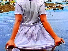 Sri Lankan Schoolgirl Enjoys Outdoor Solo Play,  Bathing In A Natural Tank,  And Outdoor Sex