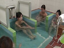 Japanese babes take a shower and get fingered by a pervert guy