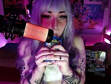 attractive whore doing ASMR eating sounds like a chunky f*ck