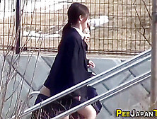 Asian Students Urinating Outdoors