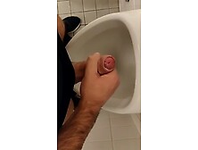 Pov Bear Risky Public Pissing At Workplace And Playing With Piss And Cum Edging