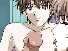 Shy anime girl licks a big cock and sucks it deeply