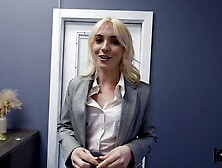 Spicy busty blonde Lola Pearl penetrated right in the office