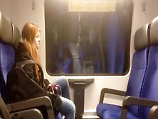 Crazy Guy Jerks Off In A Train With A Chick Sitting Next To Him