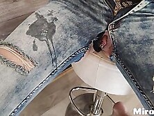 Barmen ripped her jeans and fucked her